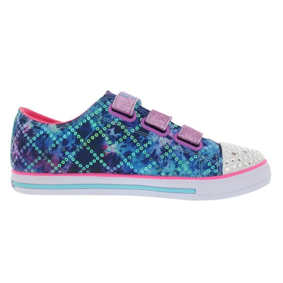 NEW Skechers Kids Twinkle Toes Chit Chat Dazzle Days Light Up Studded Sneakers - Picture 2 of 4